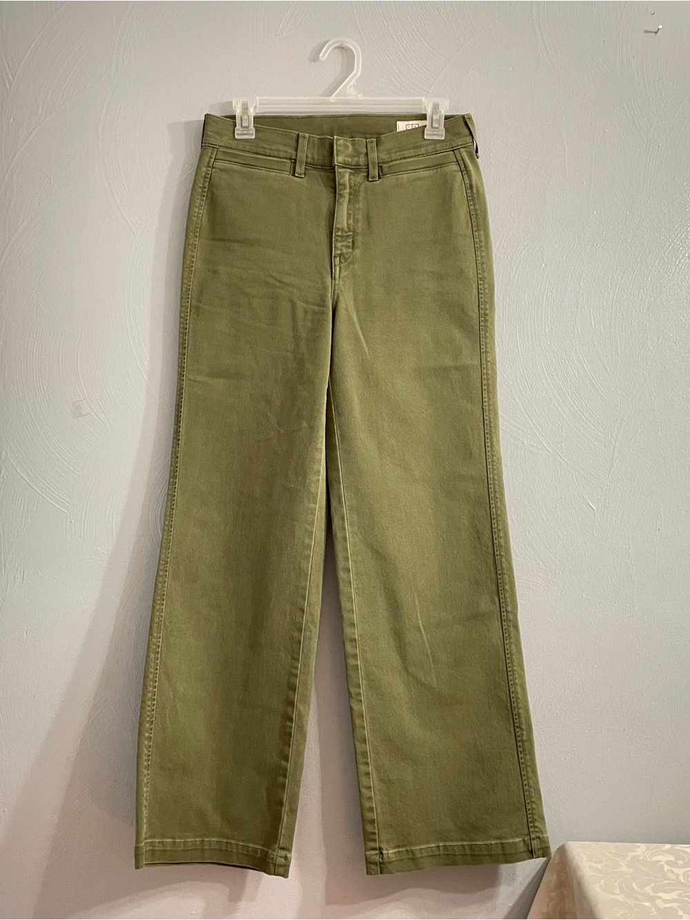 SHORT AYR The Secret Sauce Wide Leg Jeans Olive Green High Waist SZ 27 S - Picture 2 of 12